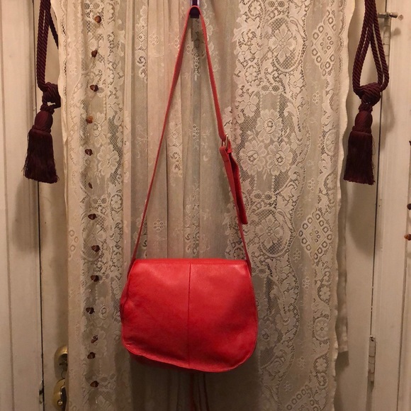 VIOLETA-BEAUTIFUL!CORAL LTHR LONG SHOULDER STRAP - Picture 10 of 10